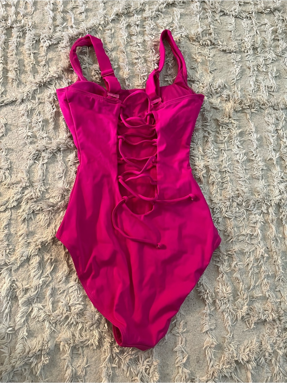 TA3 Hot Pink Lace-Up One-Piece
